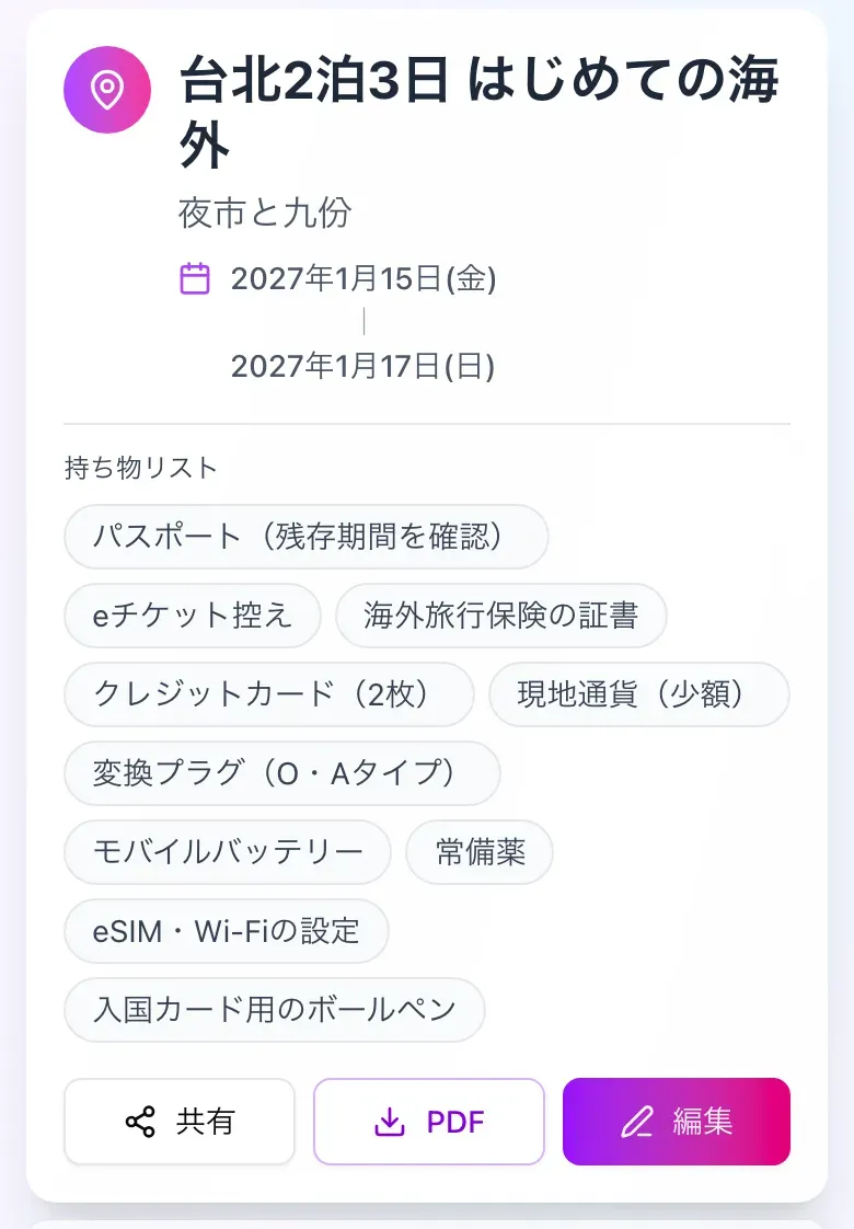 海外旅行向けの持ち物リスト（パスポート・変換プラグ・eSIMなど）